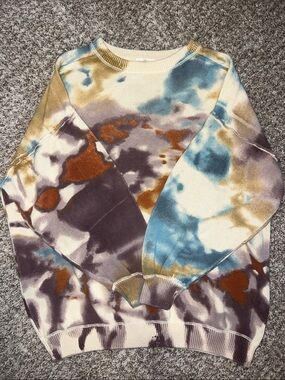 EUC! Natural Life Oversized Watercolor Tie Dye Crew Neck Sweatshirt size S/M